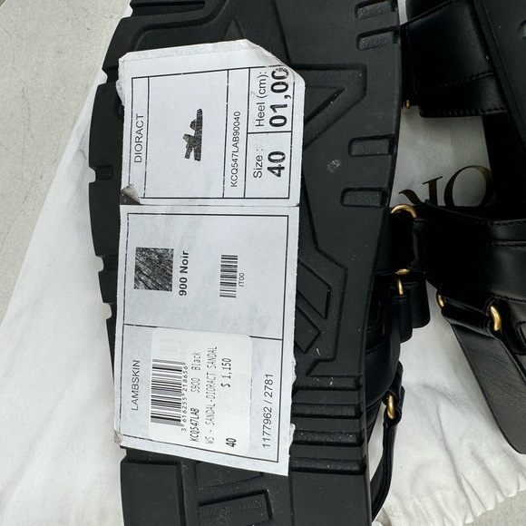 Authentic Christian Dior Women's DiorAct Black Lambskin Sandals - Picture 11 of 16